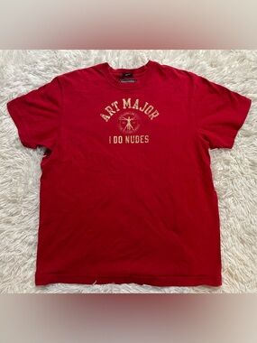 Vintage Y2K Abercrombie & Fitch Art Major I Do Nudes Humor Graphic Tee Shirt XL